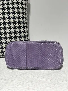 Python Leather Purple 23cm Silver Hardware Garden Tote Bag WPB008 image 6