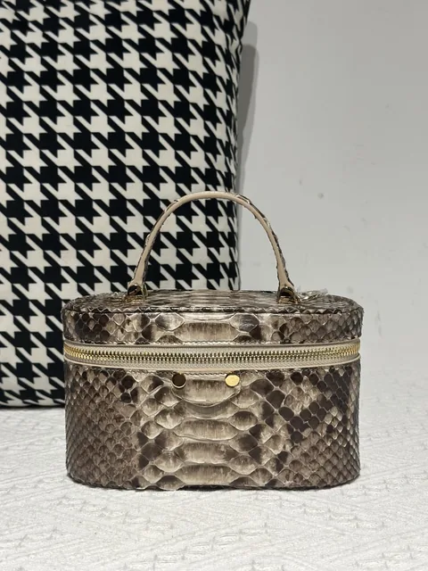 Python Leather Brown Natural Pattern Gold Hardware Bag Collection WPB010