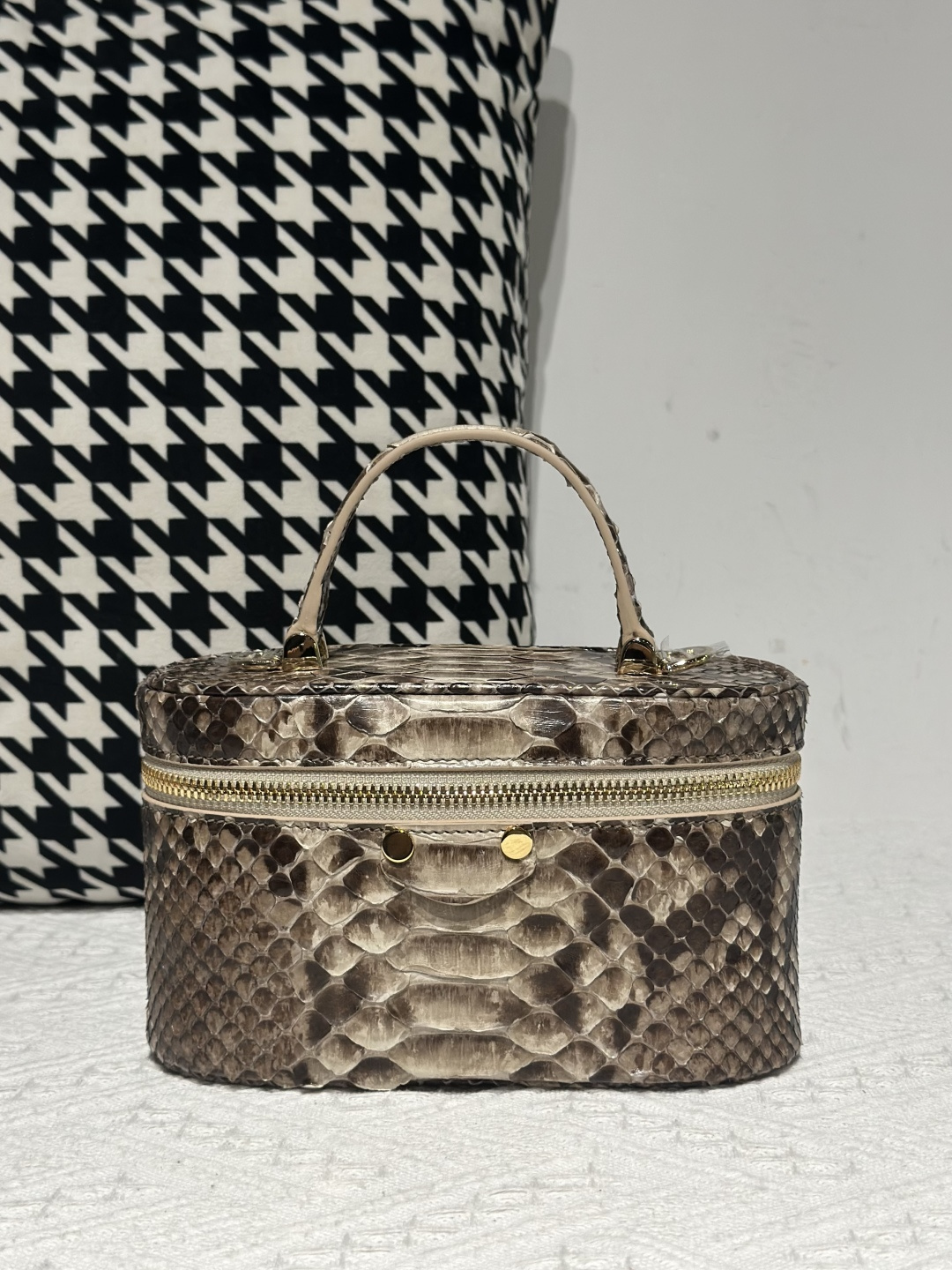 Python Leather Brown Natural Pattern Gold Hardware Bag Collection WPB010