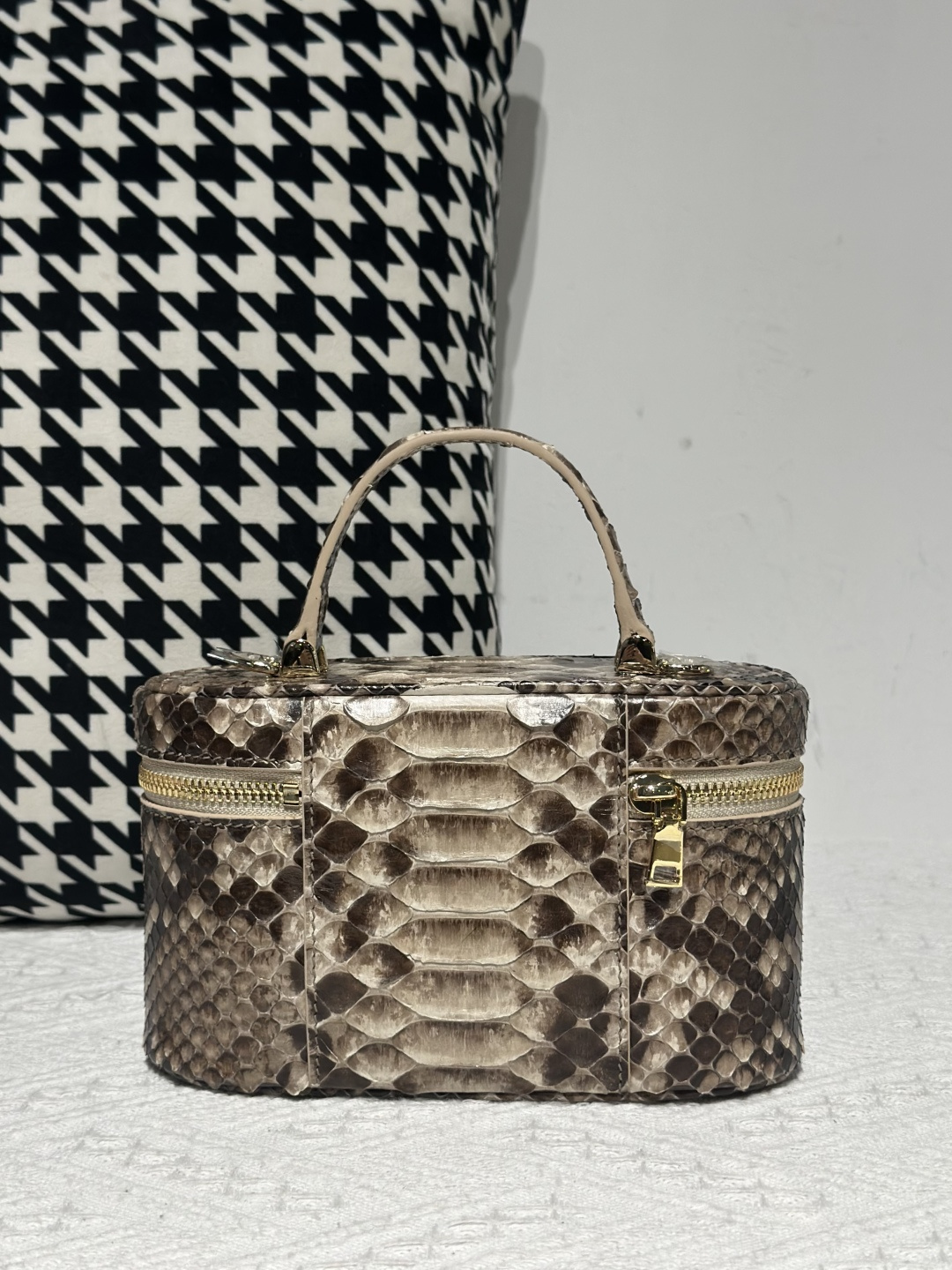 Python Leather Brown Natural Pattern Gold Hardware Bag Collection WPB010 photo 2