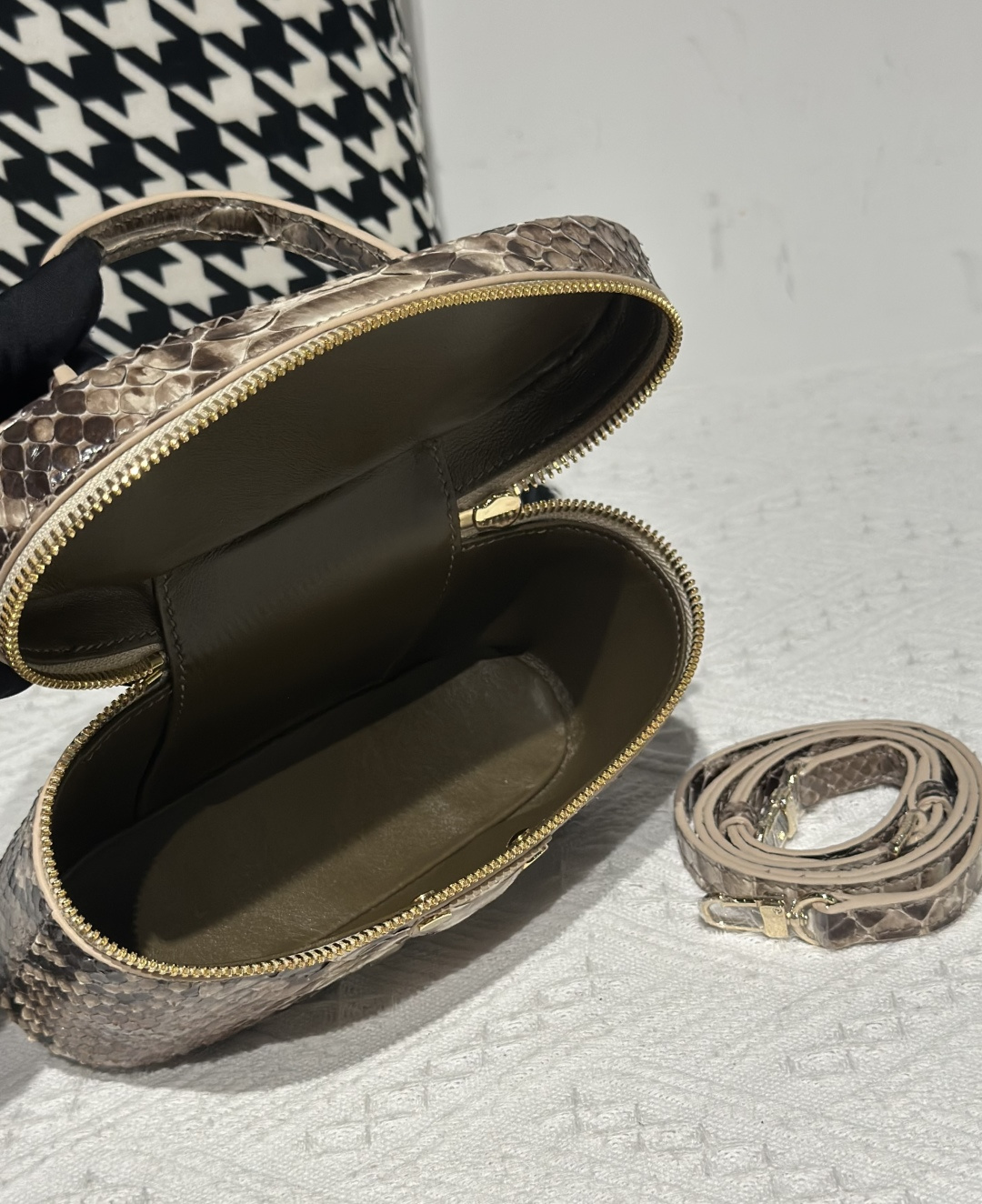 Python Leather Brown Natural Pattern Gold Hardware Bag Collection WPB010 photo 3
