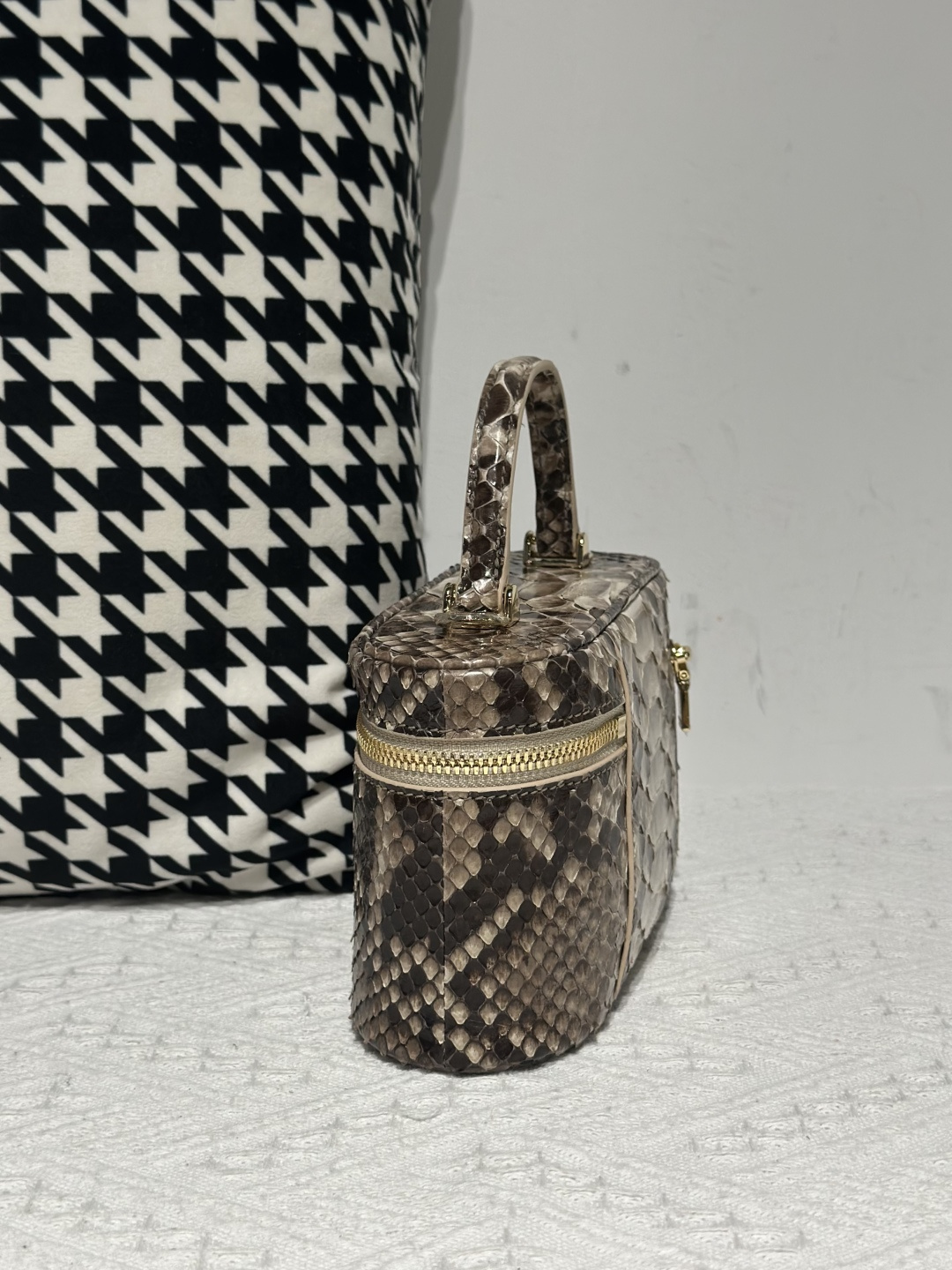 Python Leather Brown Natural Pattern Gold Hardware Bag Collection WPB010 photo 4