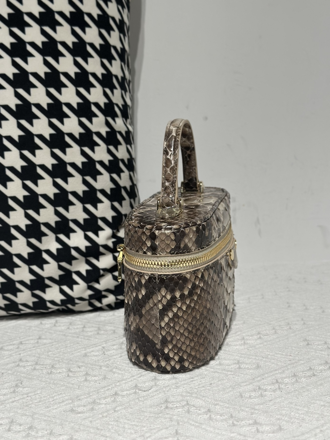 Python Leather Brown Natural Pattern Gold Hardware Bag Collection WPB010 photo 5