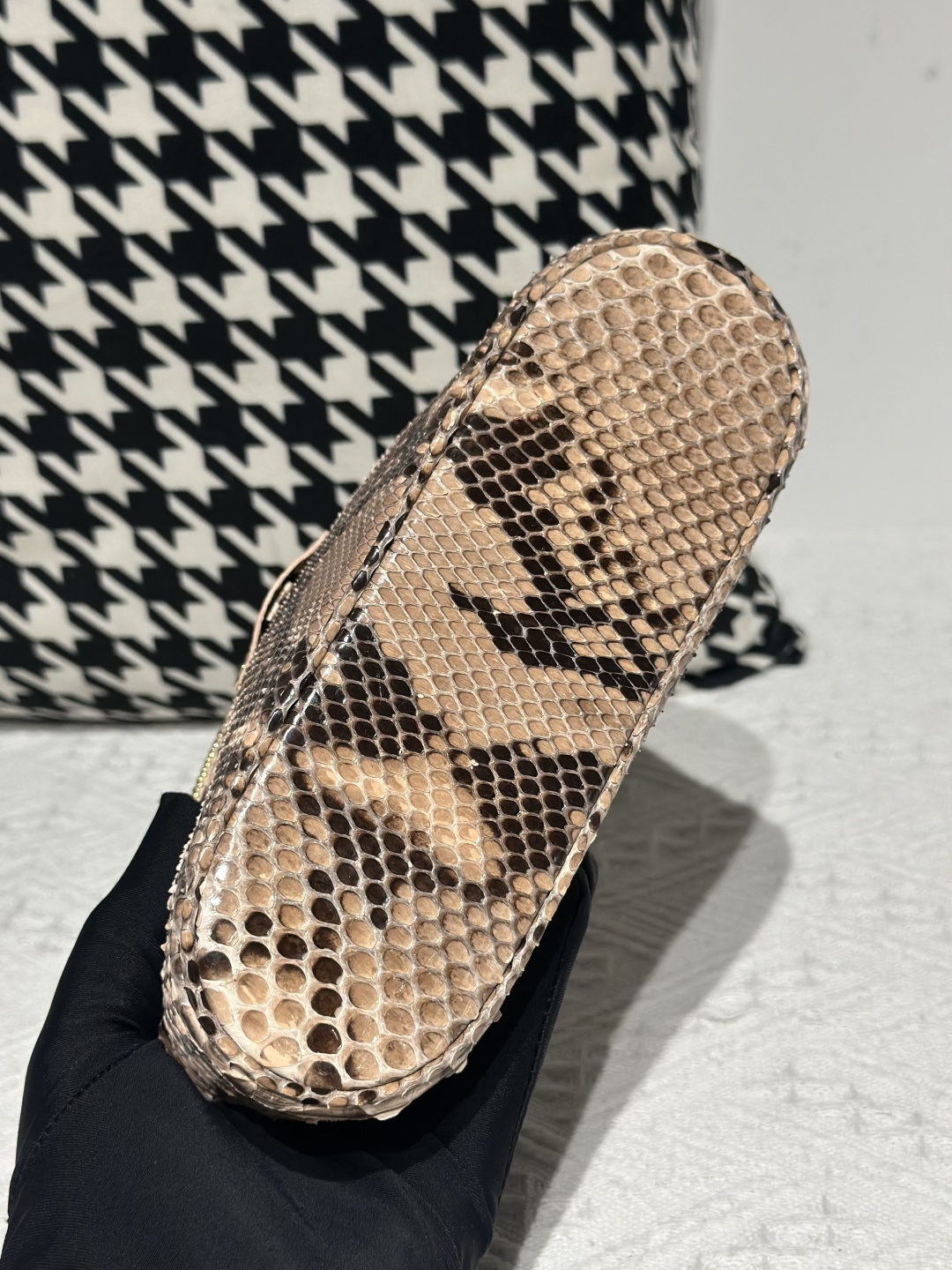Python Leather Natural Pattern Gold Hardware Bag Collection WPB011 photo 6