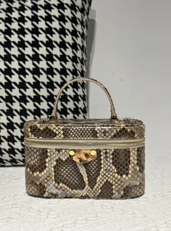 Python Leather Orange Natural Pattern Gold Hardware Bag Collection WPB013 image 1