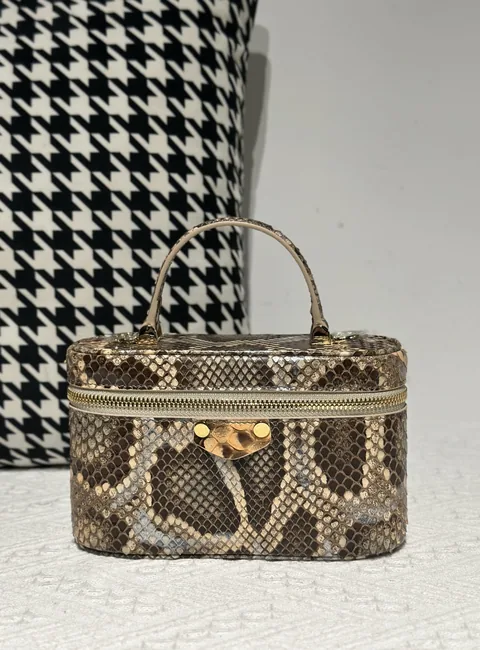 Python Leather Orange Natural Pattern Gold Hardware Bag Collection WPB013