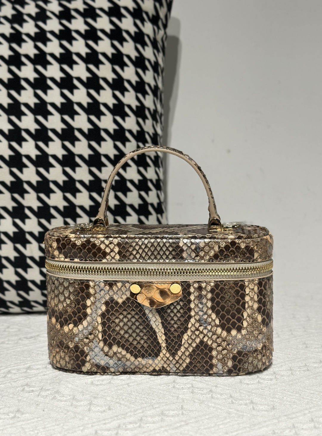 Python Leather Orange Natural Pattern Gold Hardware Bag Collection WPB013