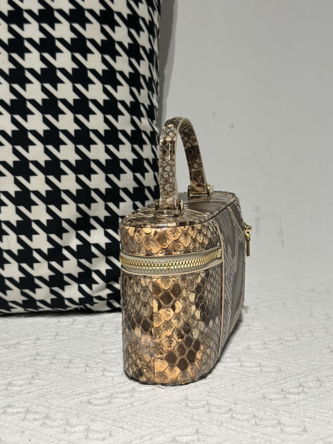 Python Leather Orange Natural Pattern Gold Hardware Bag Collection WPB013 photo 4