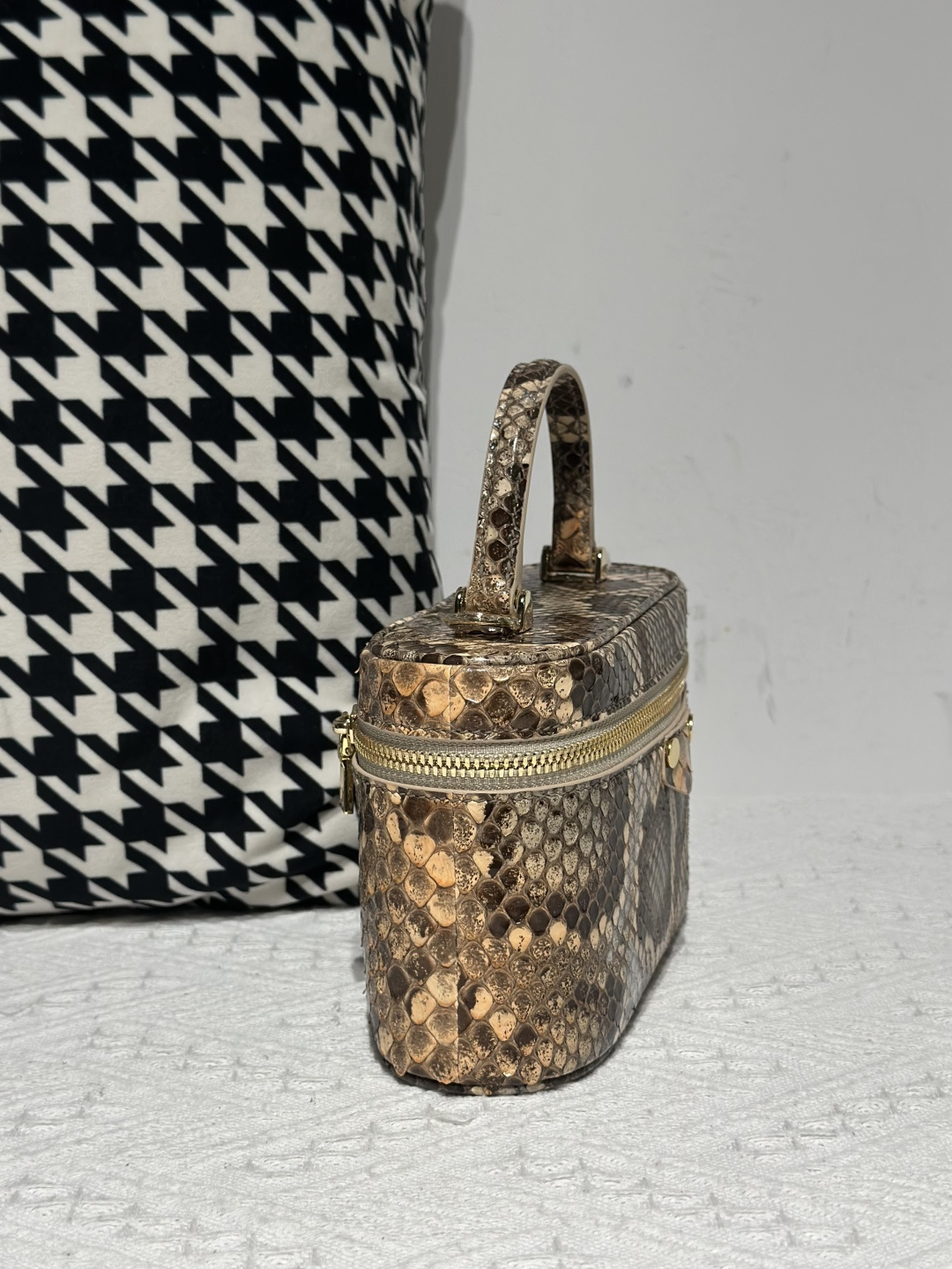 Python Leather Orange Natural Pattern Gold Hardware Bag Collection WPB013 photo 5