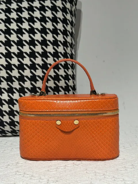 Python Leather Orange Gold Hardware Bag Collection WPB014