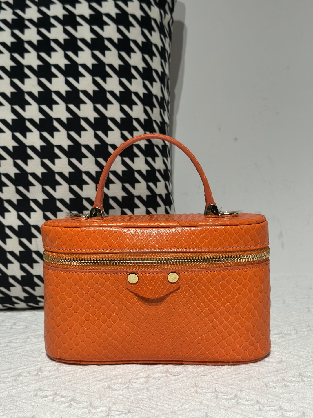Python Leather Orange Gold Hardware Bag Collection WPB014