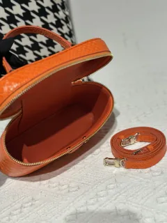 Python Leather Orange Gold Hardware Bag Collection WPB014 image 3