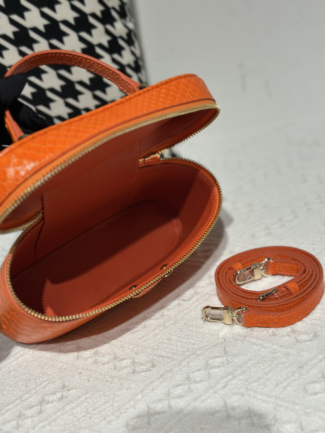 Python Leather Orange Gold Hardware Bag Collection WPB014 photo 3