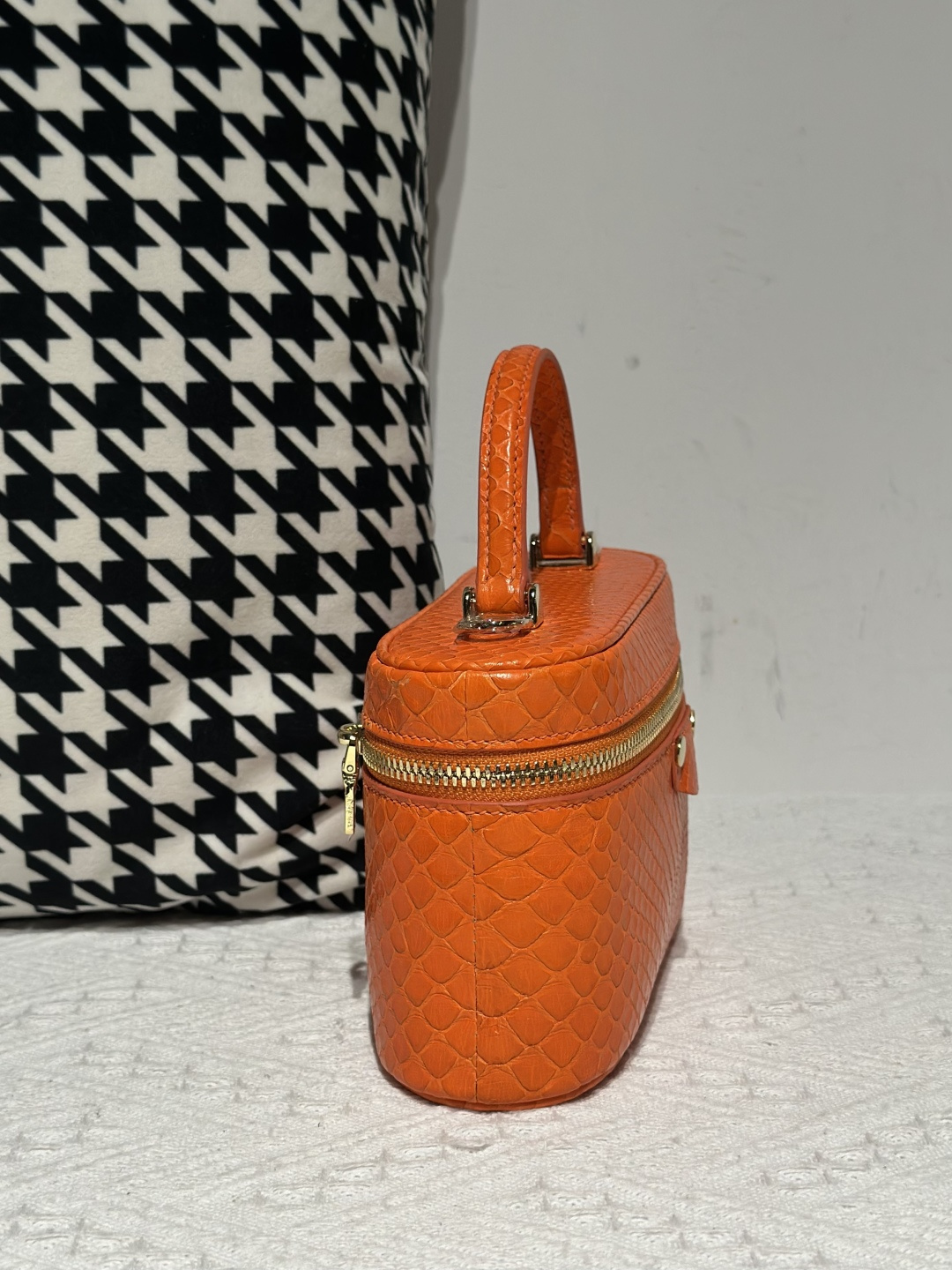 Python Leather Orange Gold Hardware Bag Collection WPB014 photo 5