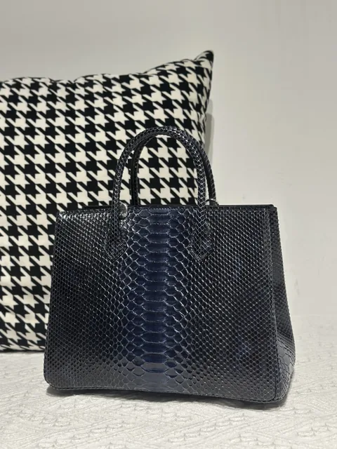 Python Leather Blue Silver Hardware Bag Collection WPB015