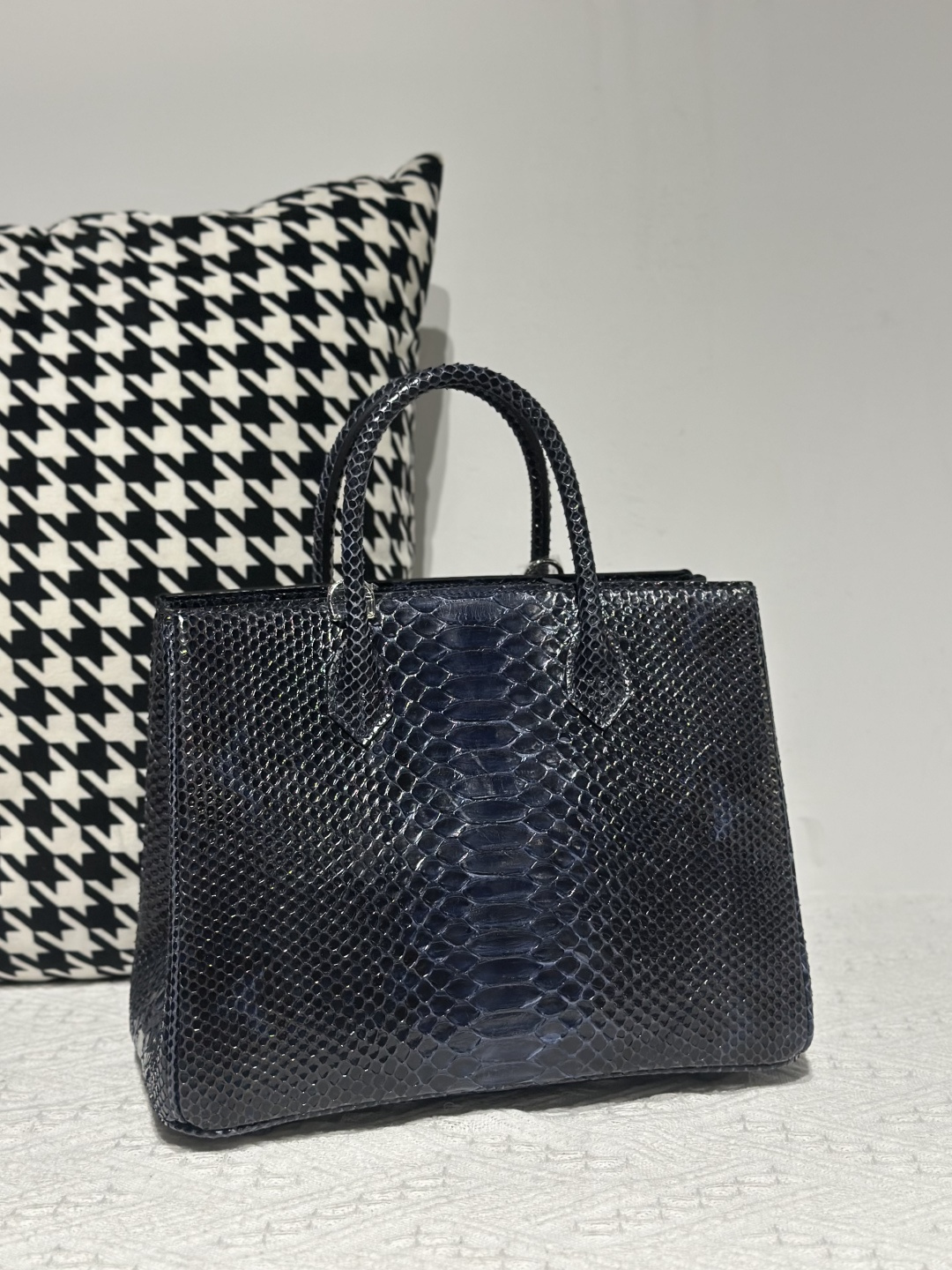 Python Leather Blue Silver Hardware Bag Collection WPB015 photo 2