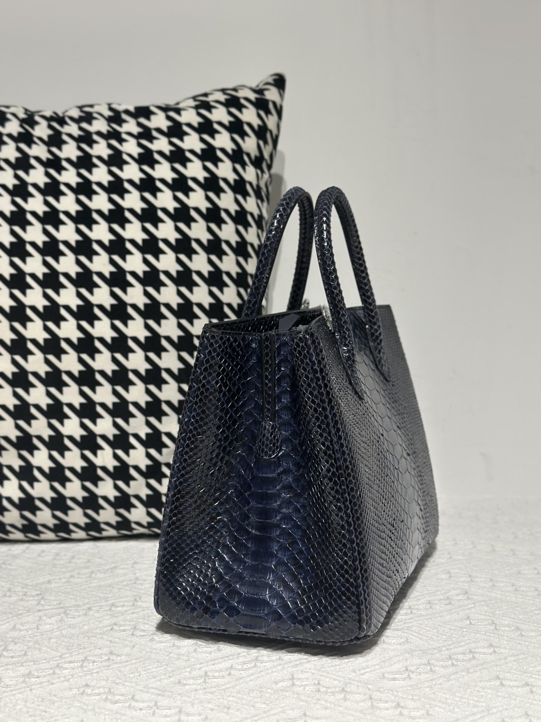 Python Leather Blue Silver Hardware Bag Collection WPB015 photo 3