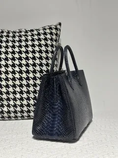 Python Leather Blue Silver Hardware Bag Collection WPB015 image 4