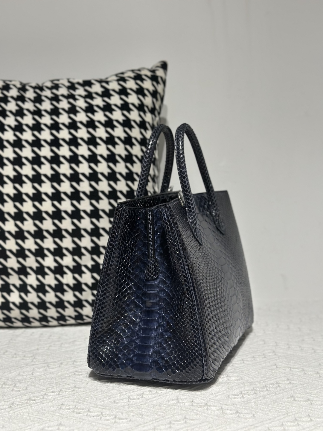 Python Leather Blue Silver Hardware Bag Collection WPB015 photo 4