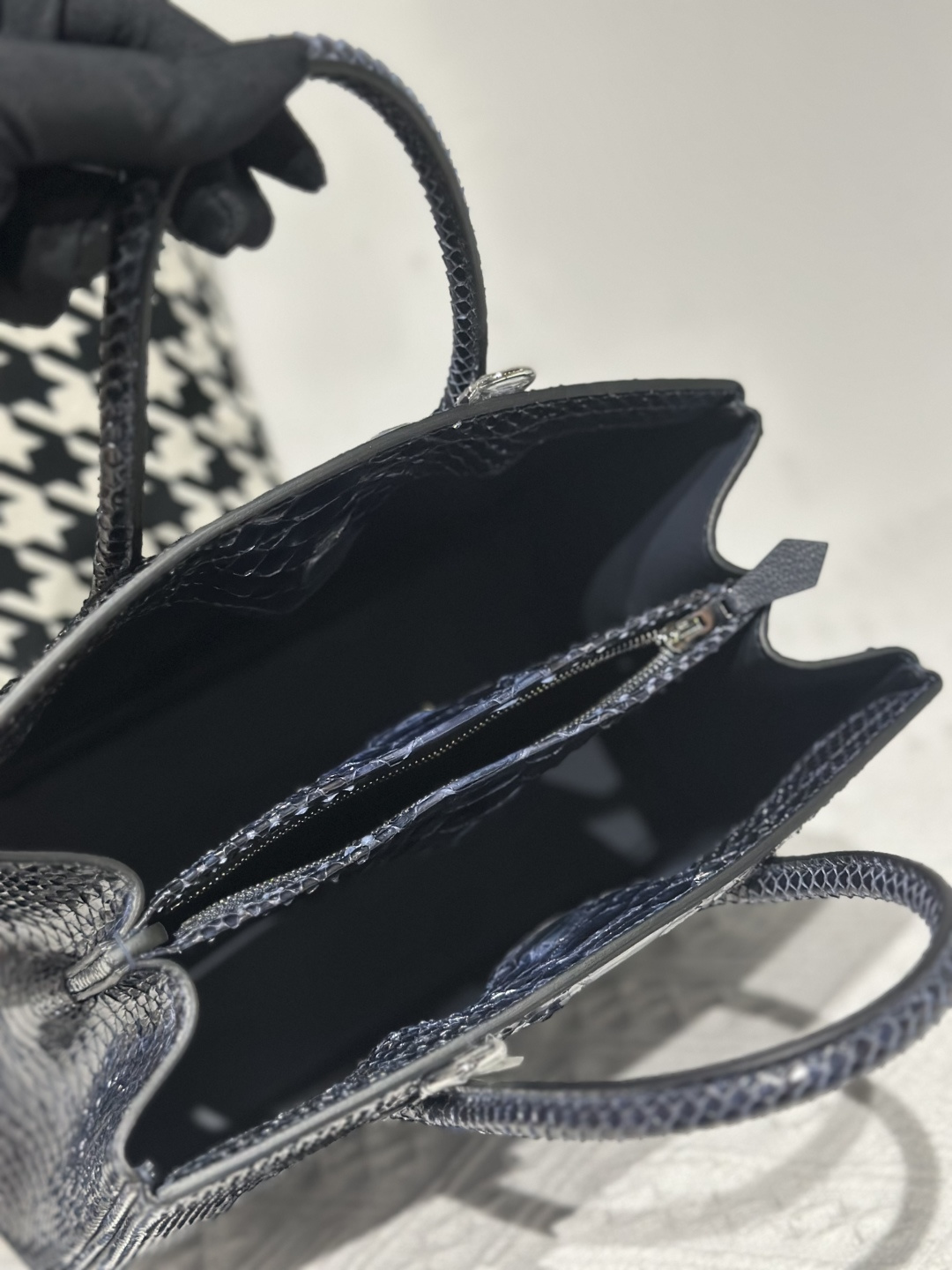 Python Leather Blue Silver Hardware Bag Collection WPB015 photo 5