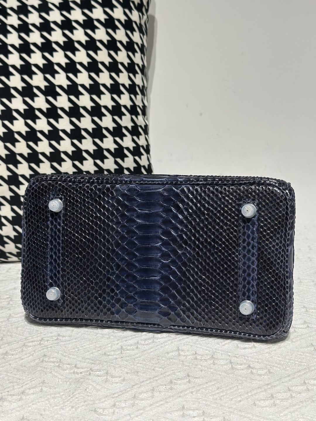 Python Leather Blue Silver Hardware Bag Collection WPB015 photo 6