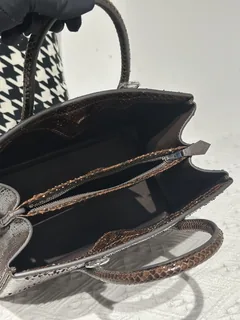 Python Leather Brown Silver Hardware Bag Collection WPB016 image 3