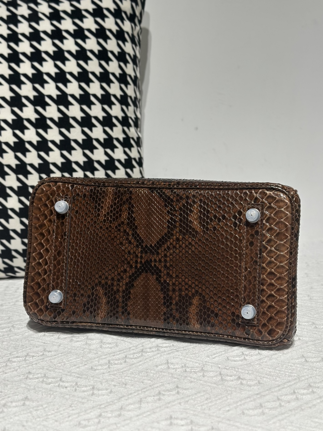 Python Leather Brown Silver Hardware Bag Collection WPB016 photo 6
