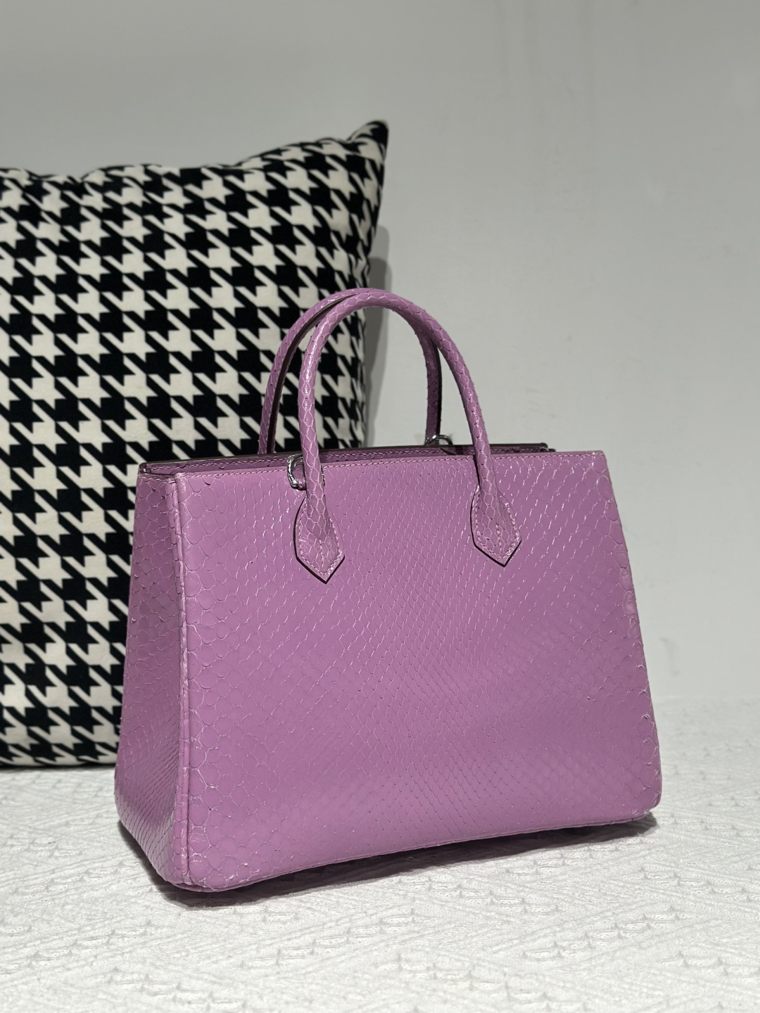 Python Leather Purple Silver Hardware Bag Collection WPB017