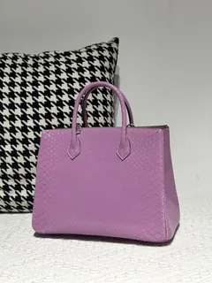 Python Leather Purple Silver Hardware Bag Collection WPB017 image 2
