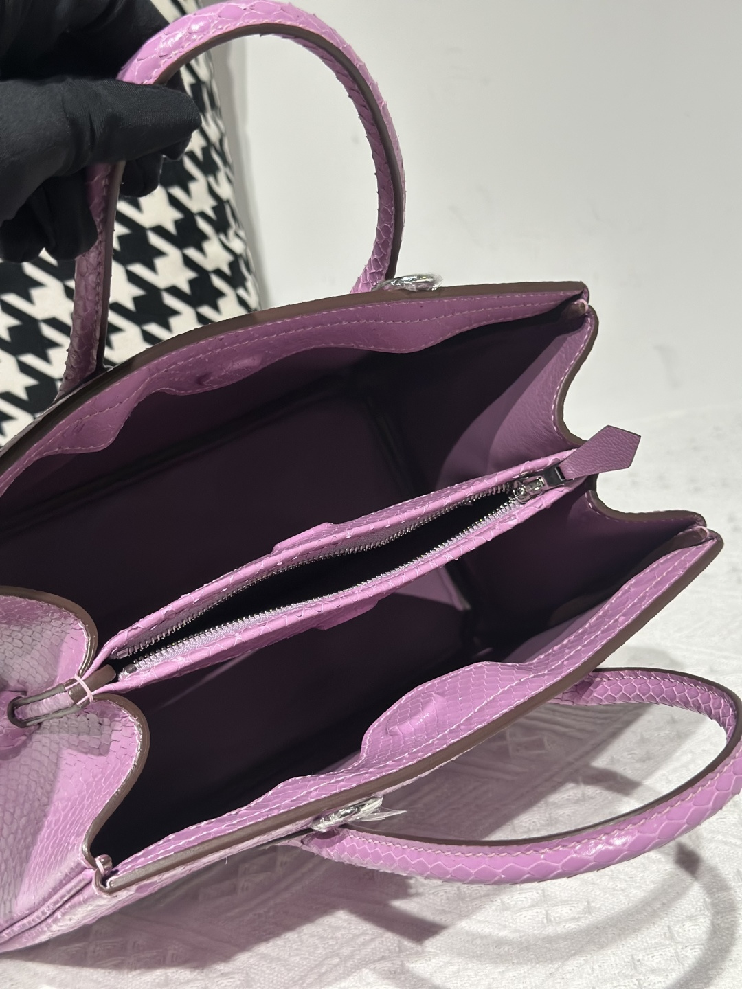 Python Leather Purple Silver Hardware Bag Collection WPB017 photo 3