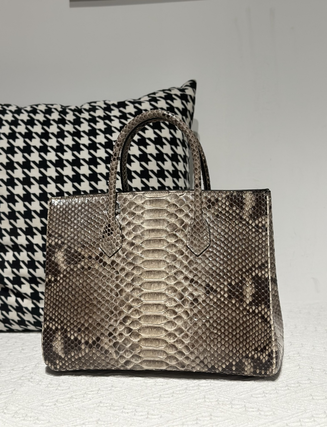 Python Leather Brown Natural Pattern Silver Hardware Bag Collection WPB018 photo 2