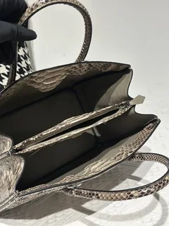 Python Leather Brown Natural Pattern Silver Hardware Bag Collection WPB018 image 3