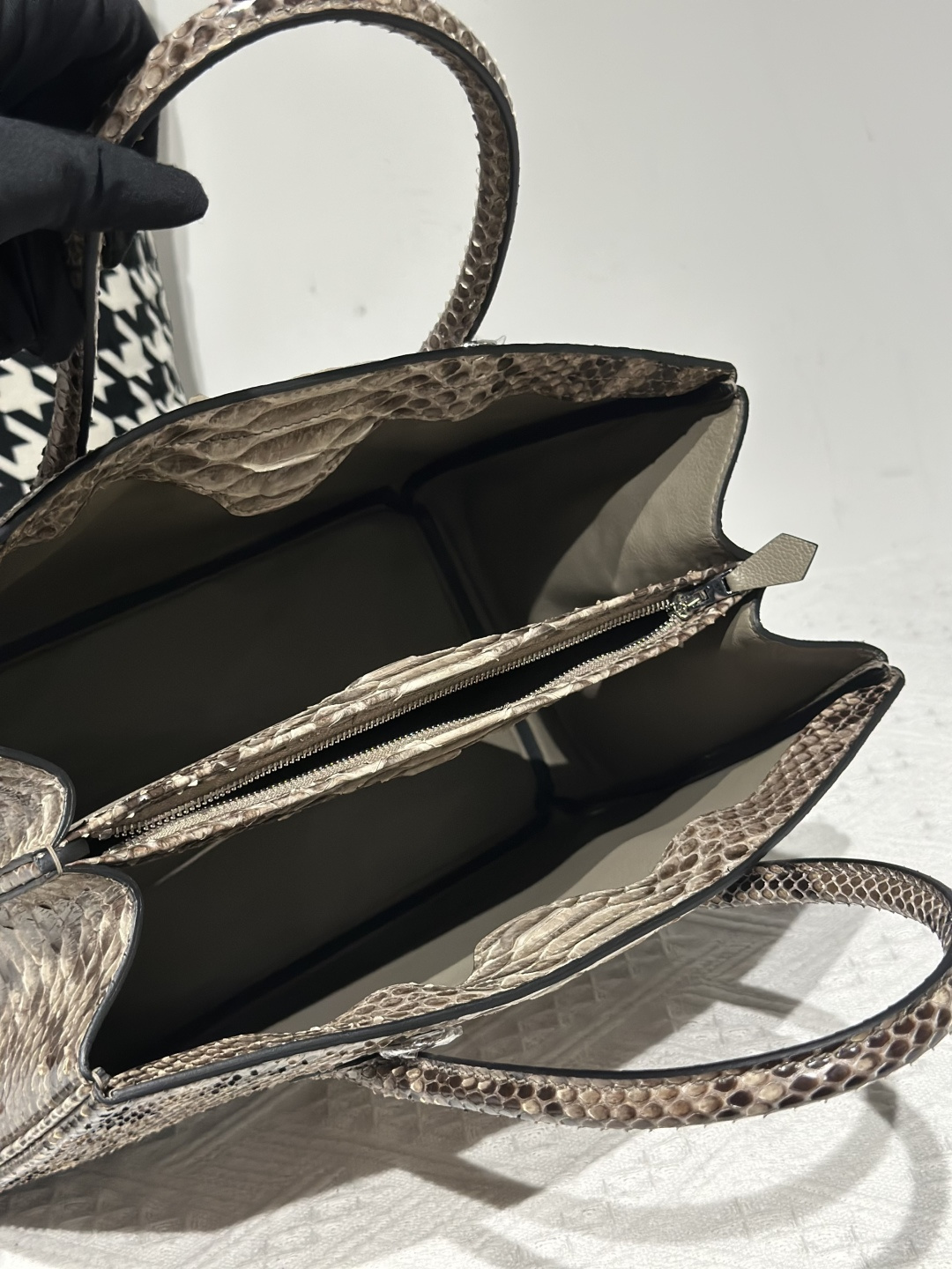 Python Leather Brown Natural Pattern Silver Hardware Bag Collection WPB018 photo 3