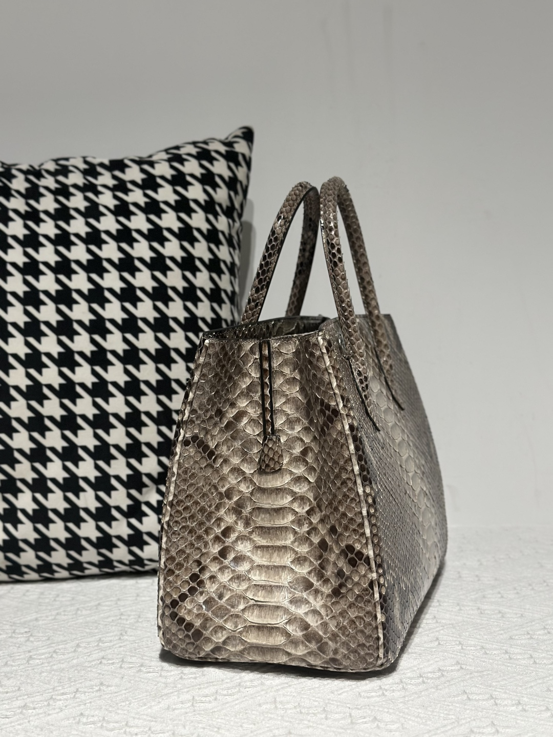 Python Leather Brown Natural Pattern Silver Hardware Bag Collection WPB018 photo 4