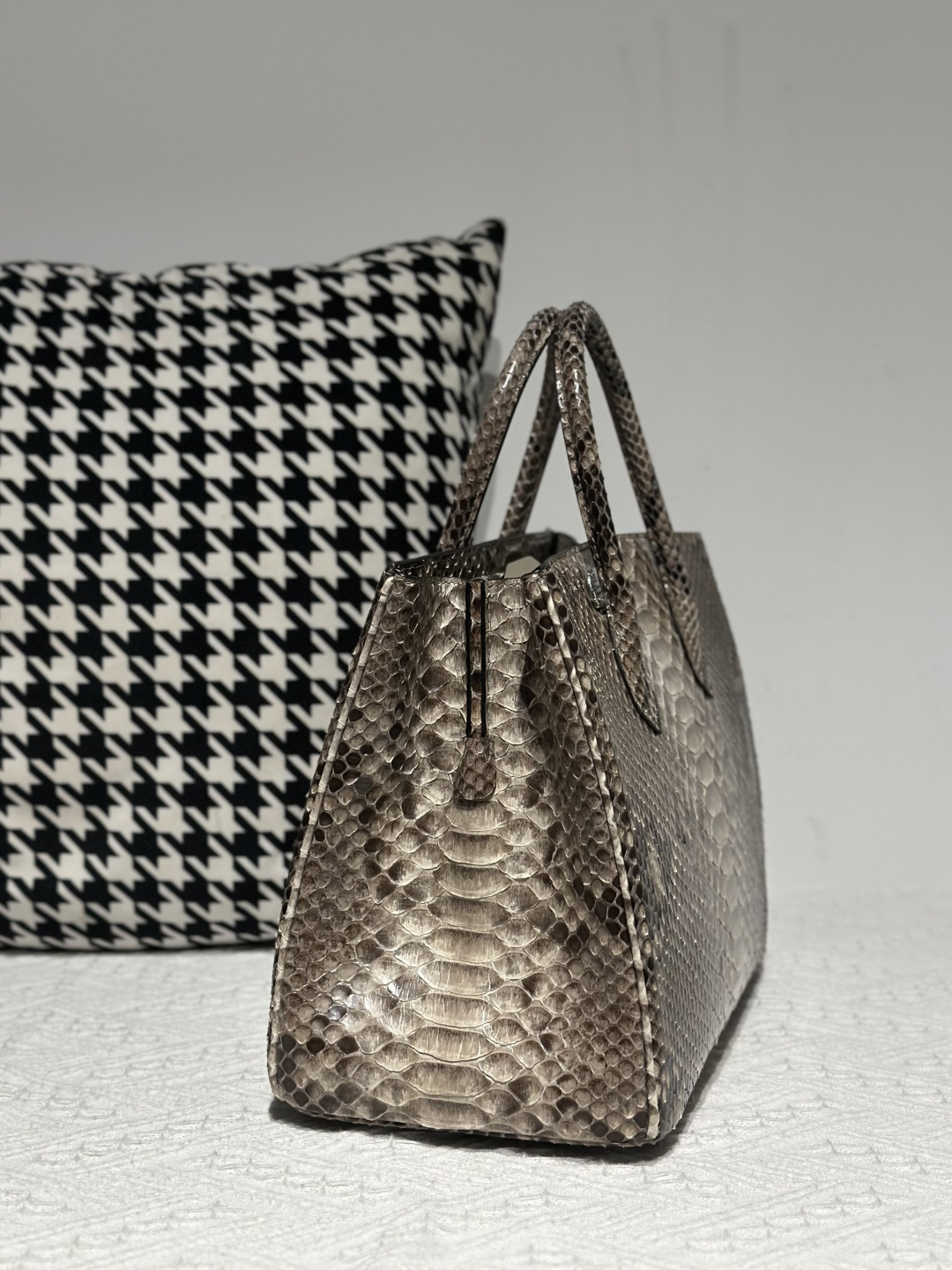 Python Leather Brown Natural Pattern Silver Hardware Bag Collection WPB018 photo 5