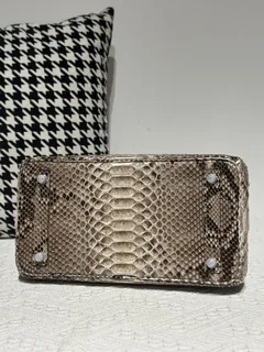 Python Leather Brown Natural Pattern Silver Hardware Bag Collection WPB018 image 6