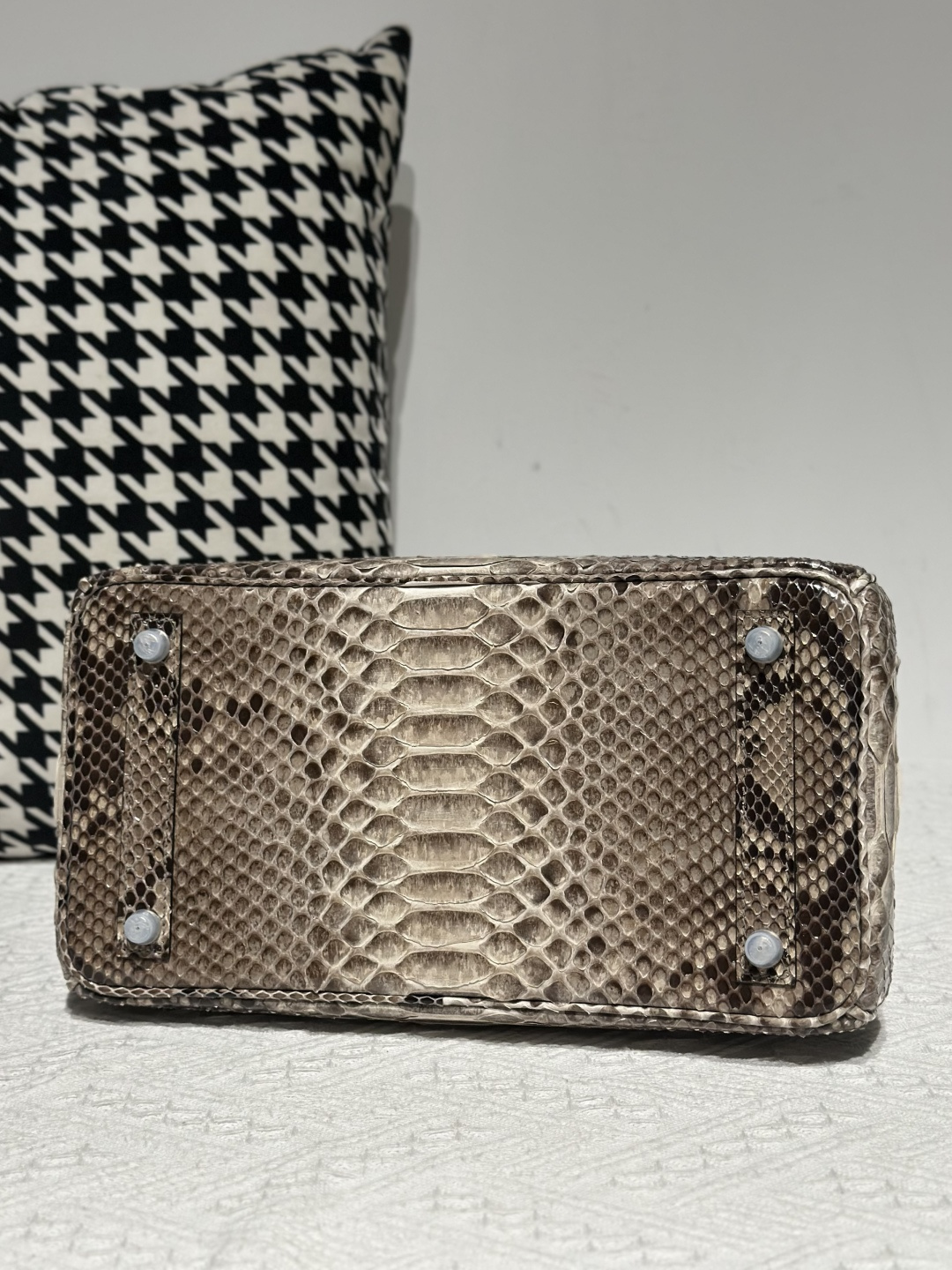 Python Leather Brown Natural Pattern Silver Hardware Bag Collection WPB018 photo 6