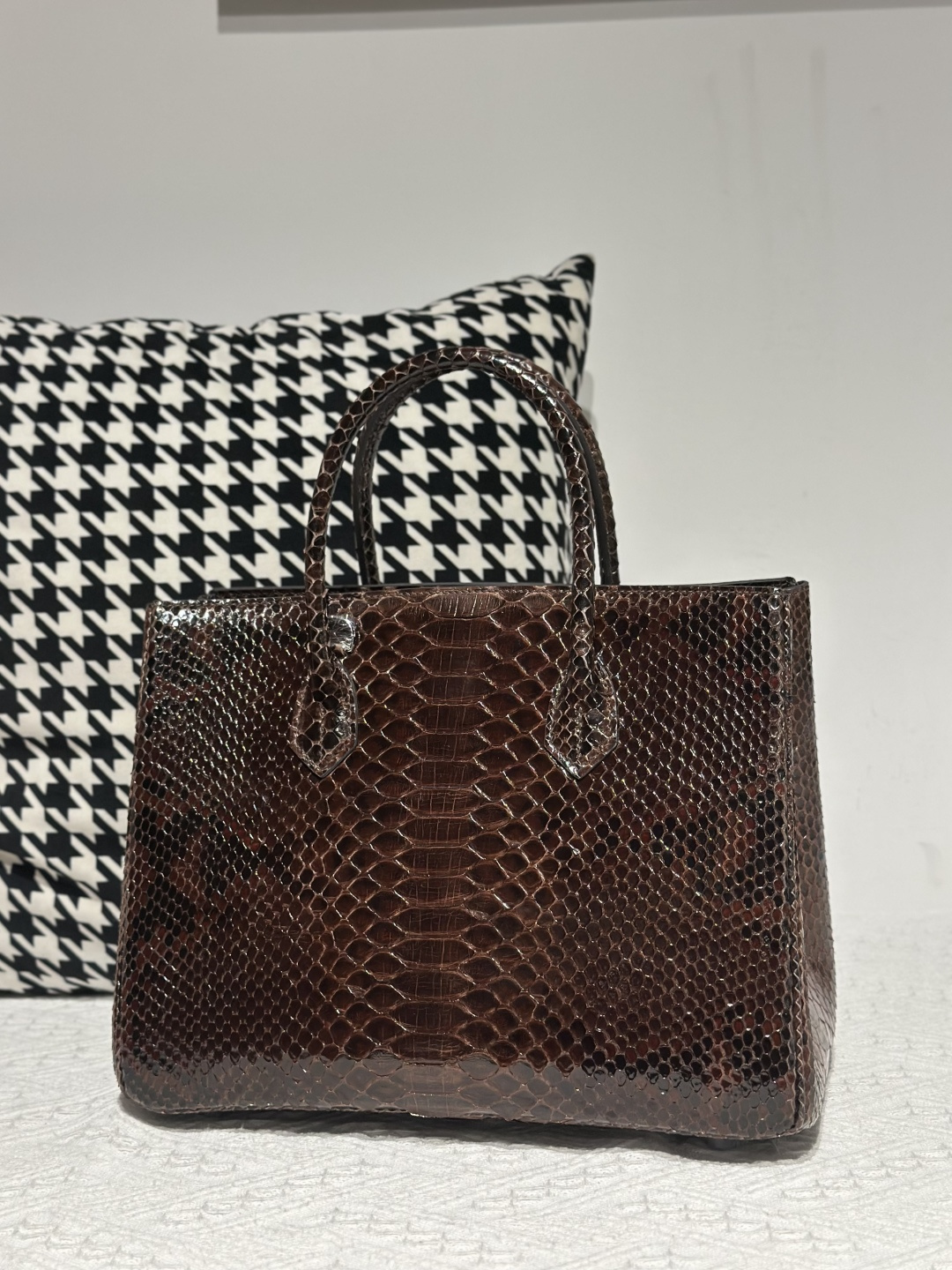 Python Leather Brown Silver Hardware Bag Collection WPB019 photo 2