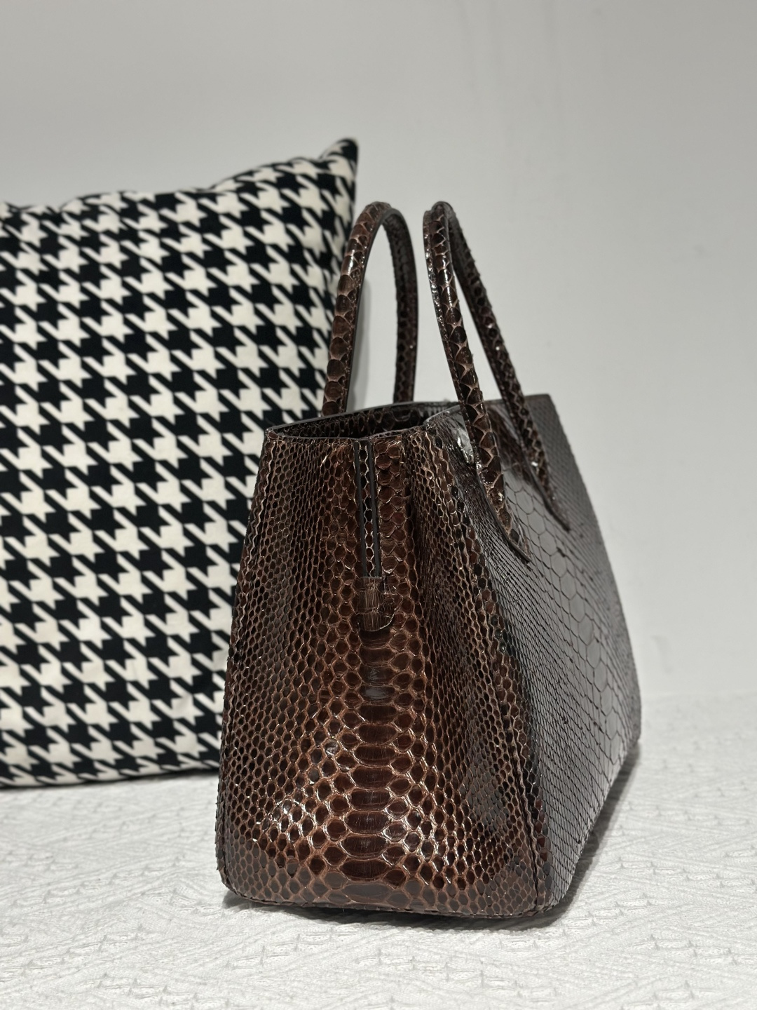 Python Leather Brown Silver Hardware Bag Collection WPB019 photo 4