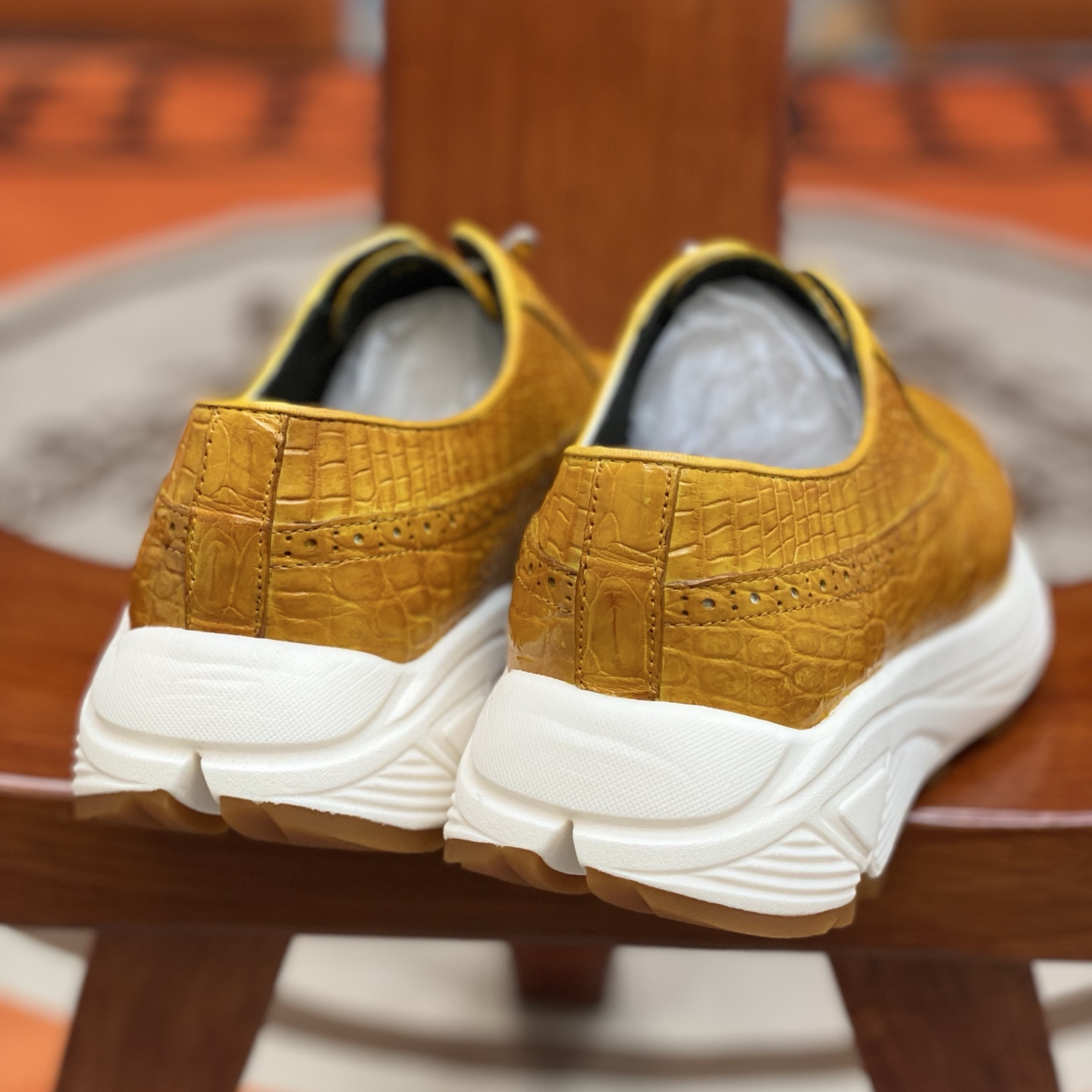 Crocodile Leather Belly Cut Non-Slip Gum Sole Running Shoes FCS004 photo 6