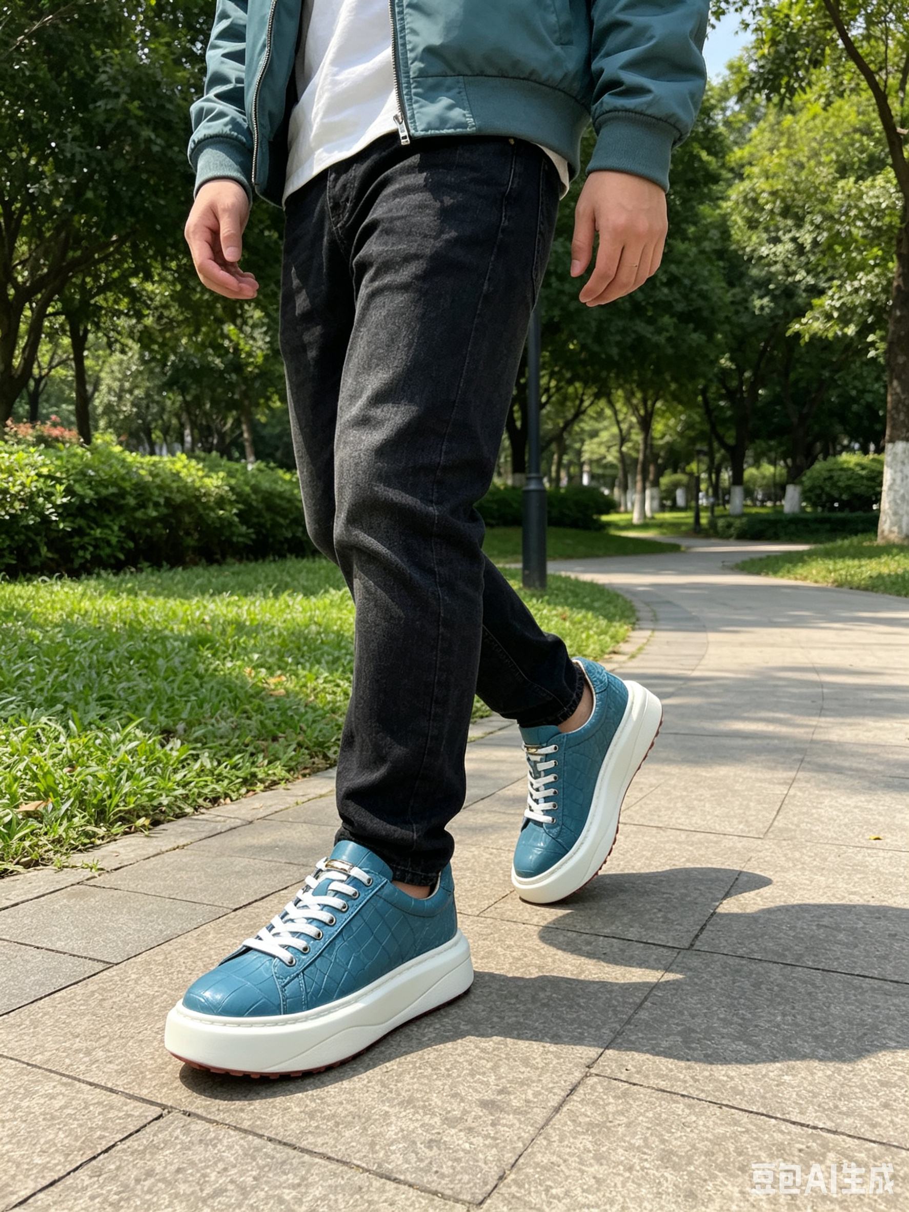 Crocodile Leather Matte Water-Dyed Low-Top Sneakers FCS009