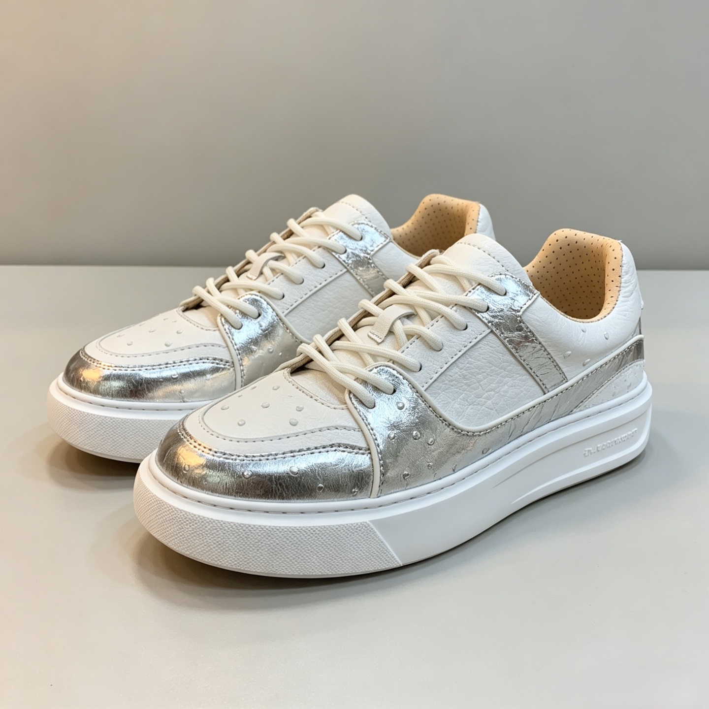 Ostrich Leather XL Sole Water-Dyed EVA Sole Low-Top Sneakers FOS001 photo 2
