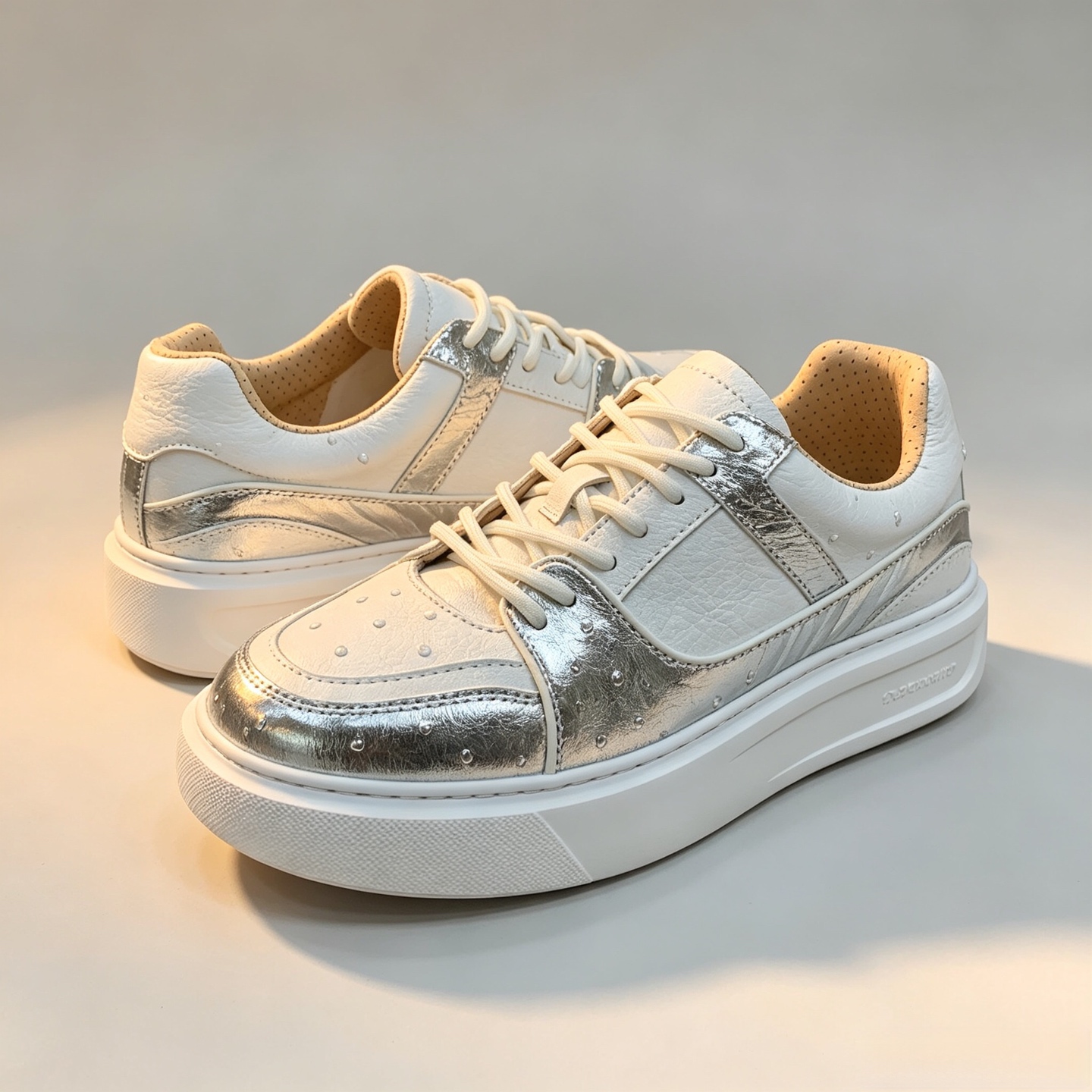Ostrich Leather XL Sole Water-Dyed EVA Sole Low-Top Sneakers FOS001 photo 3