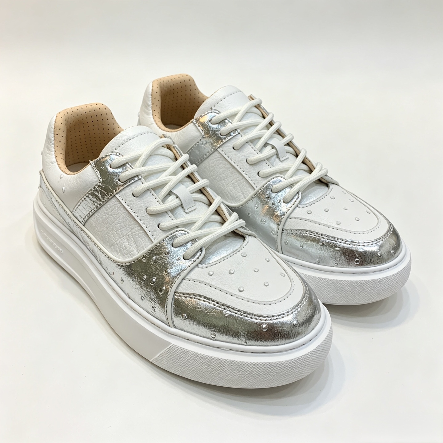 Ostrich Leather XL Sole Water-Dyed EVA Sole Low-Top Sneakers FOS001 photo 4