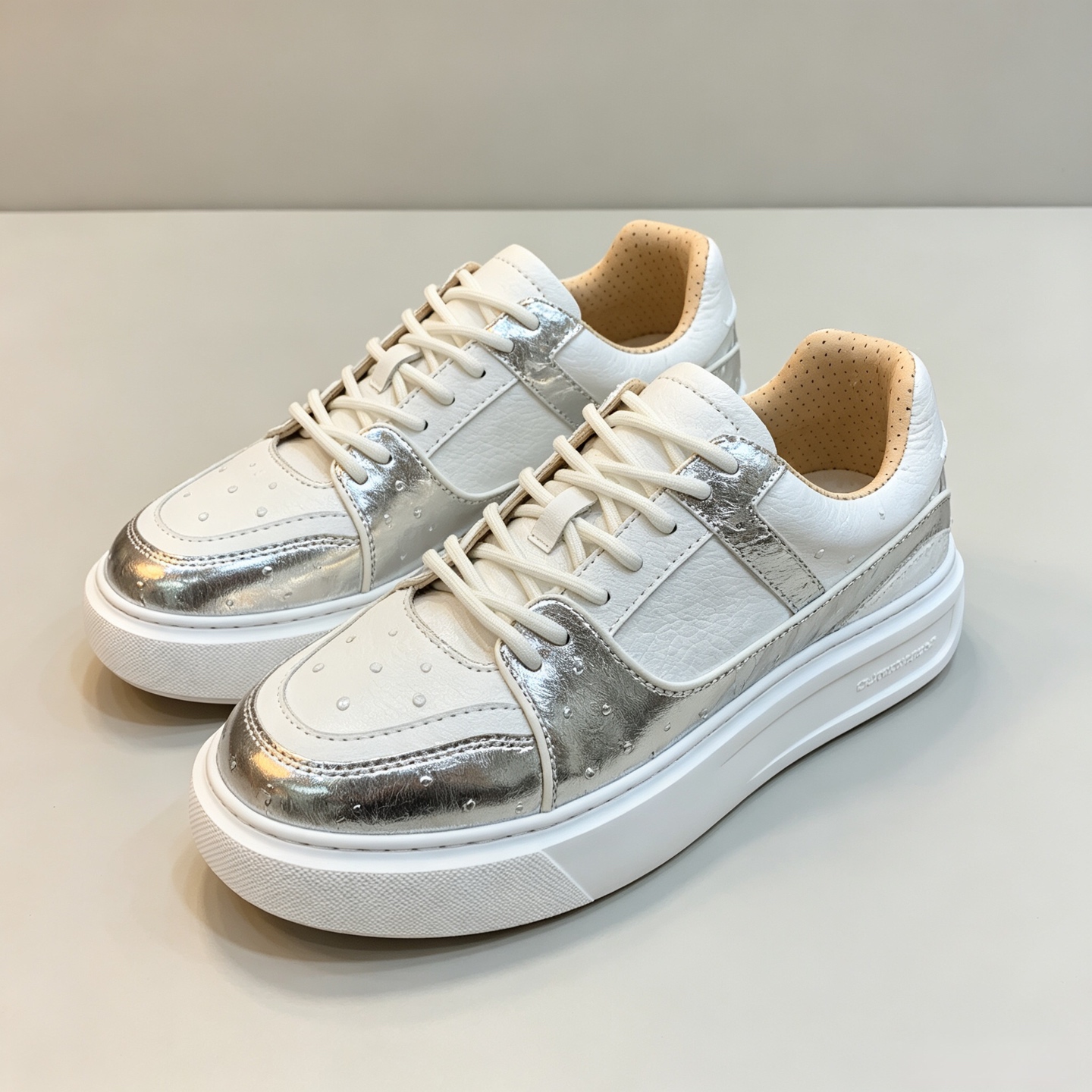 Ostrich Leather XL Sole Water-Dyed EVA Sole Low-Top Sneakers FOS001 photo 5
