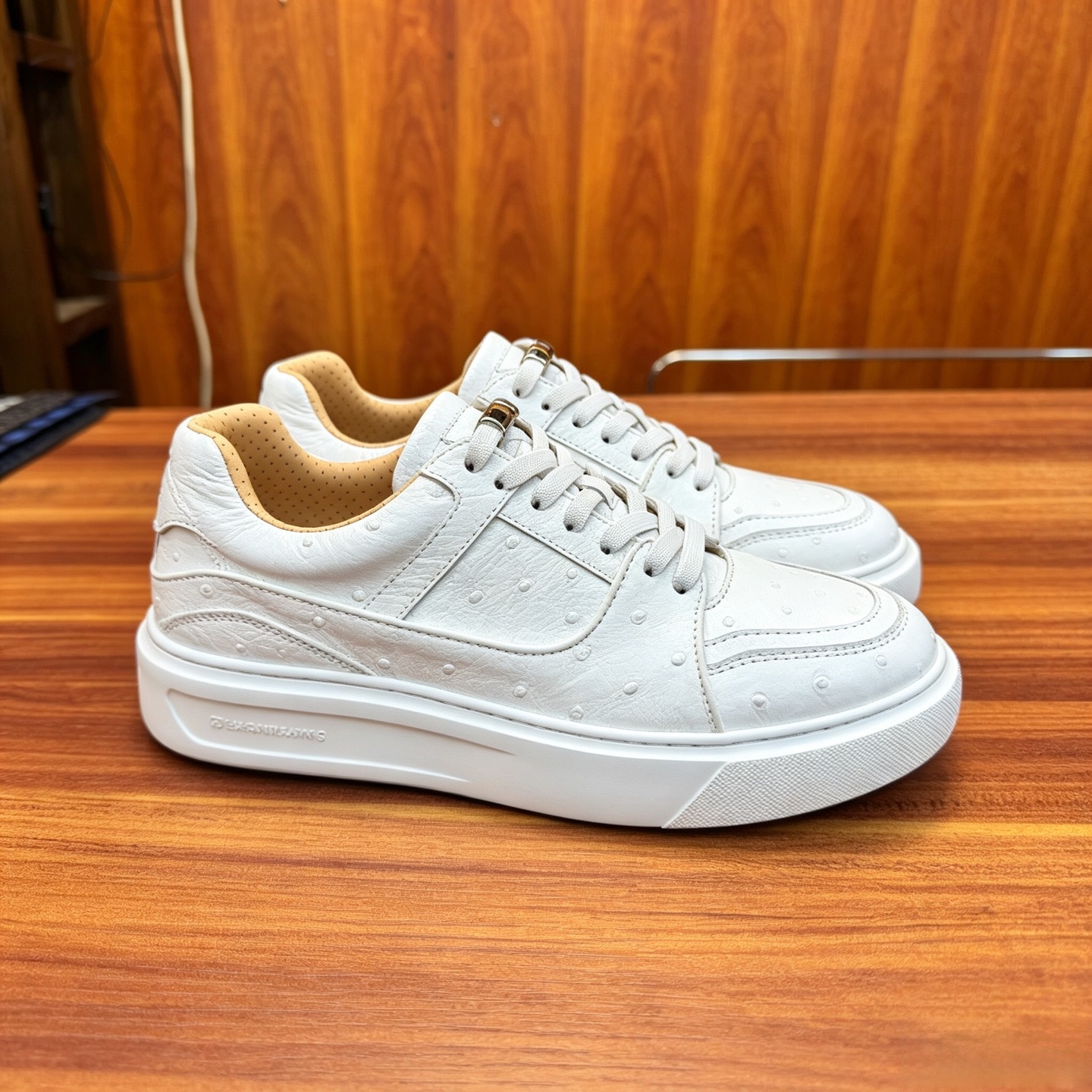 Ostrich Leather XL Sole Water-Dyed EVA Sole Low-Top Sneakers FOS002 photo 2
