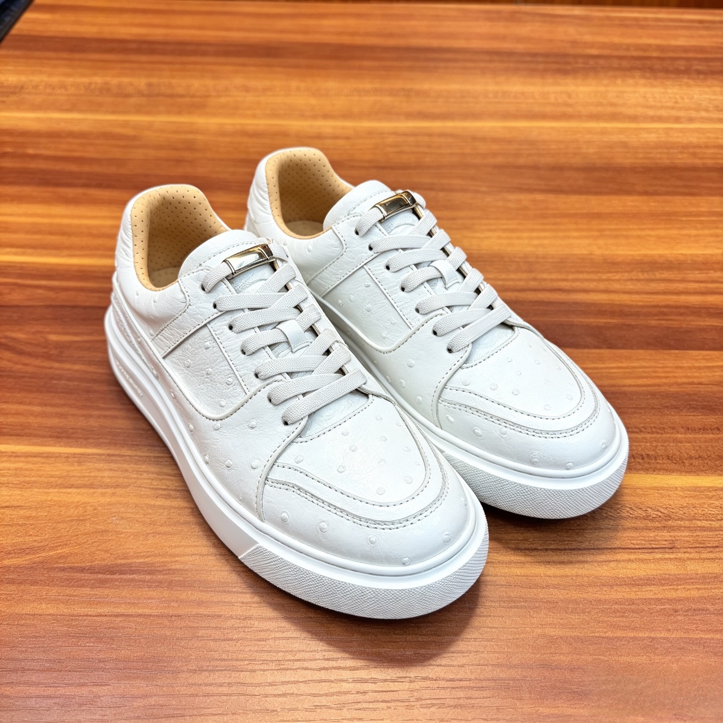 Ostrich Leather XL Sole Water-Dyed EVA Sole Low-Top Sneakers FOS002 photo 4