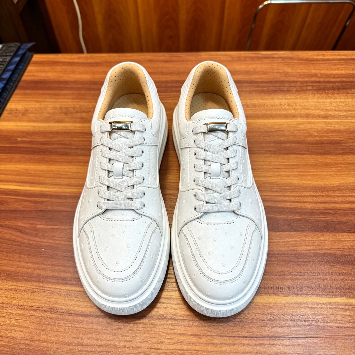 Ostrich Leather XL Sole Water-Dyed EVA Sole Low-Top Sneakers FOS002 photo 6