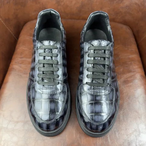Crocodile Leather Nile Low-Top Sneakers BCS004