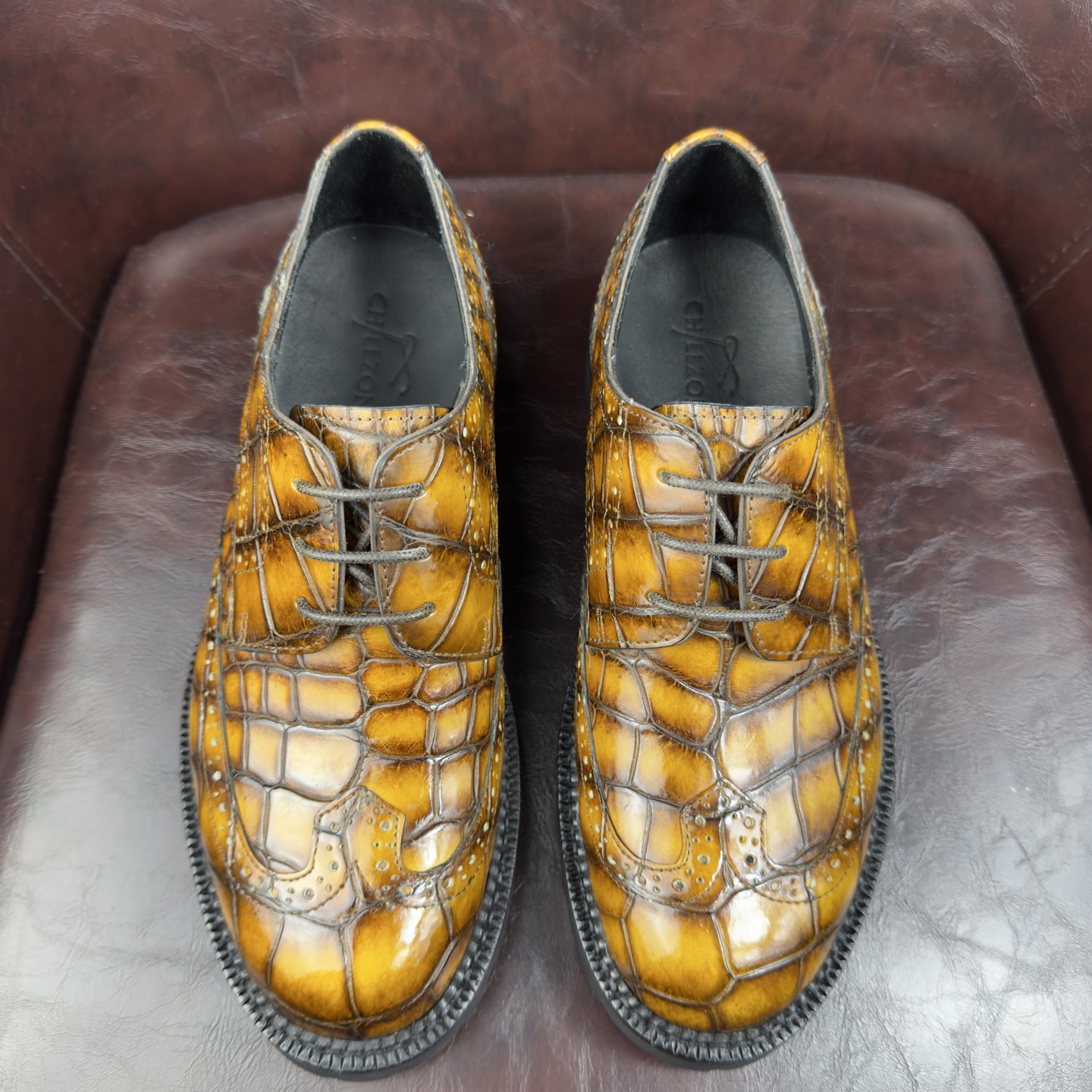 Crocodile Leather Nile Round-Toe Shoes BCS007